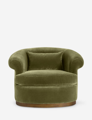 #color::green | Rochester velvet barrel back swivel chair