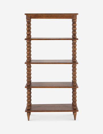 #color::brown | Foxton beaded turned wood tall bookcase