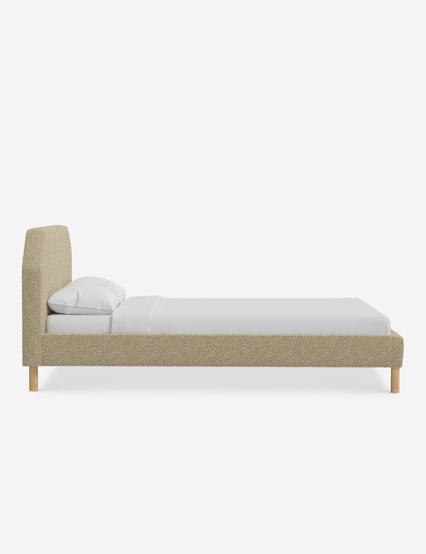 #color::buff-boucle #size::full #size::queen #size::king #size::cal-king | Side of the Kipp Buff Boucle platform bed