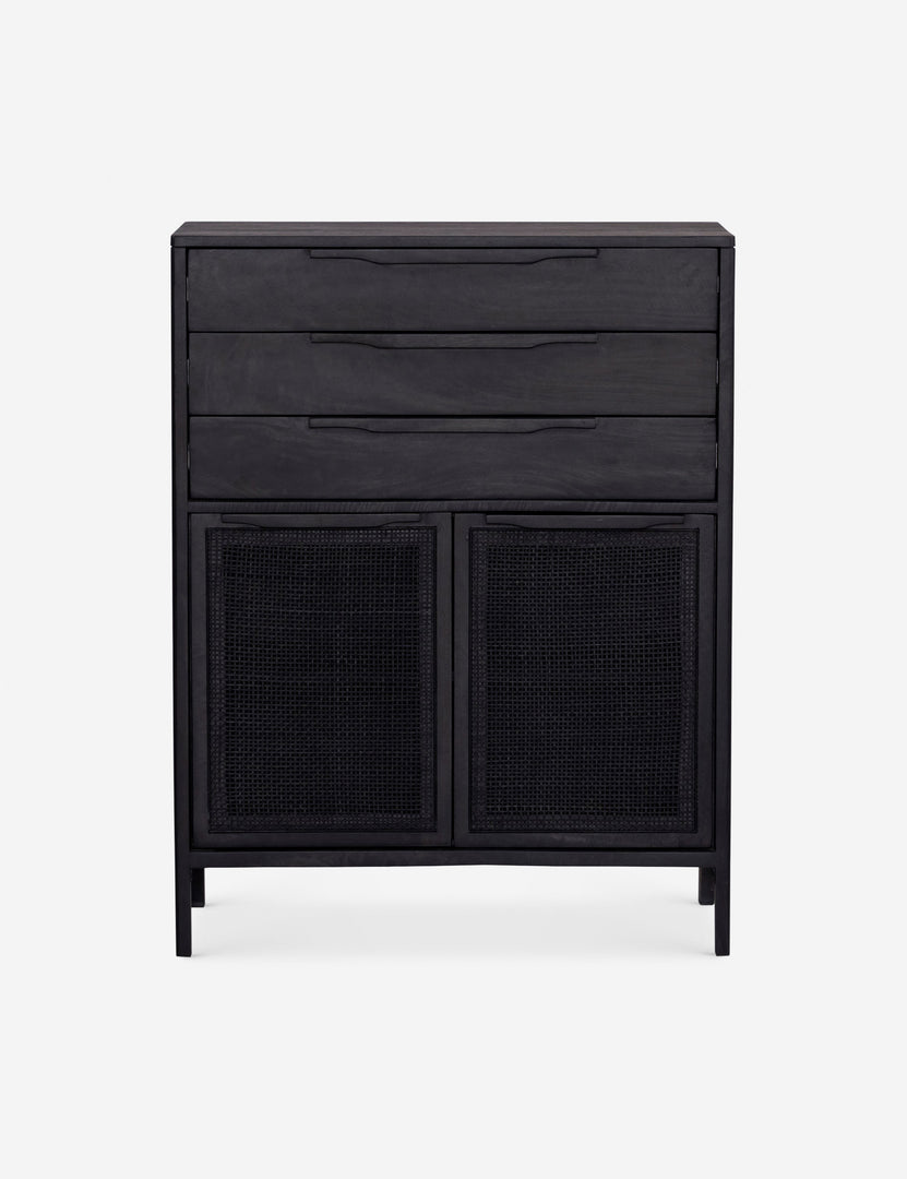 black and cane dresser Wood and Cane 3 Drawer Wooden Dresser Black