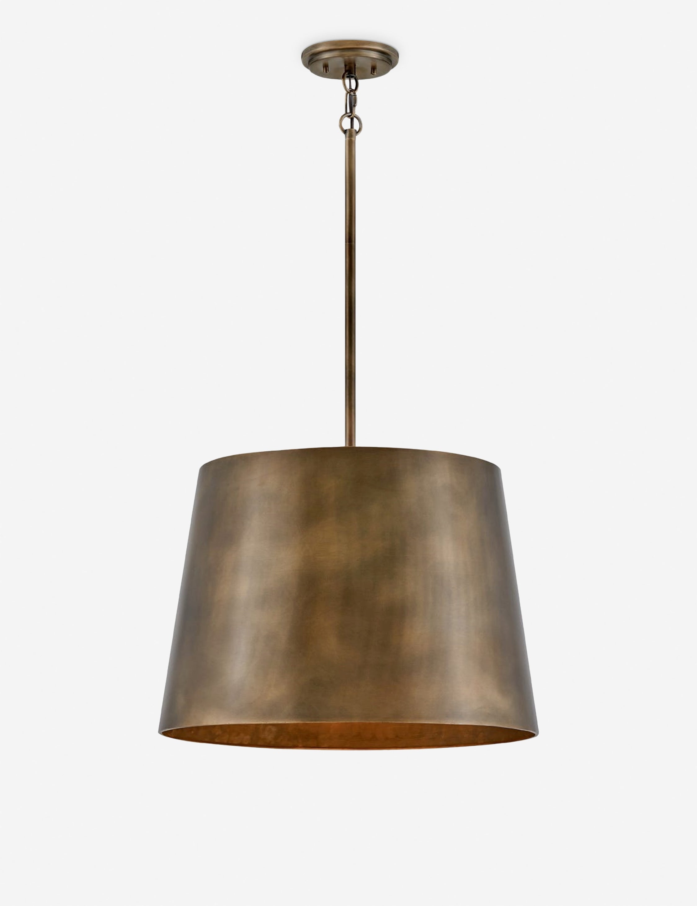 Burnished Bronze 20" Drum Pendant Light with Clear Glass