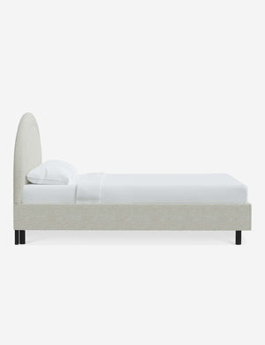 Side of the Odele White Boucle bed