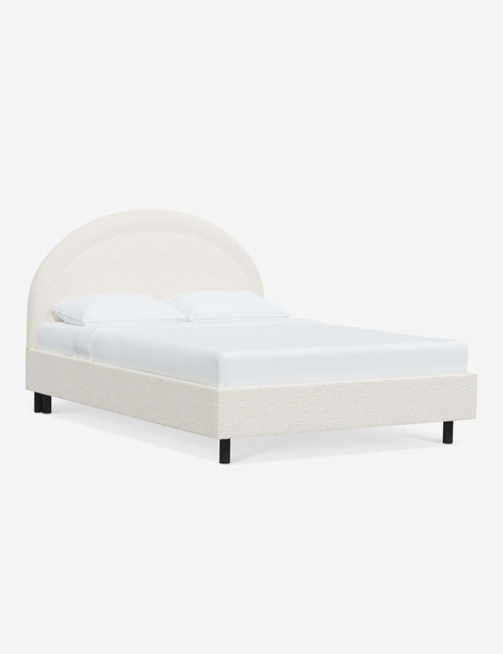 #color::cream-sherpa #size::full #size::queen #size::king #size::cal-king | Angled view of the Odele Cream Sherpa bed
