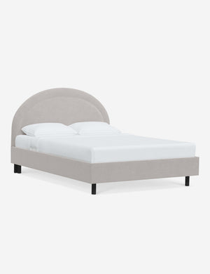 Angled view of the Odele Mineral Gray Velvet bed