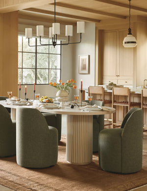 Mckay Swivel Dining Chair : Talc Linen