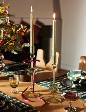 Glass Candlestick Pair (Set of 2) by etúHOME : Clear / Medium