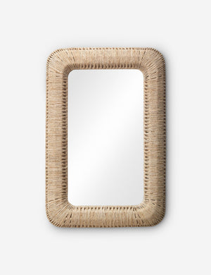 Raelyn coastal woven frame wall mirror.