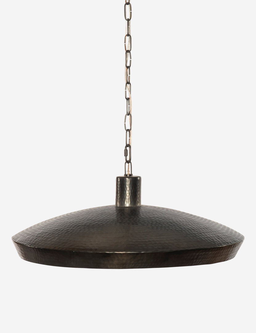 #color::bronze #size::26-dia | Kamlyn shallow hammered metal dome pendant light in bronze.