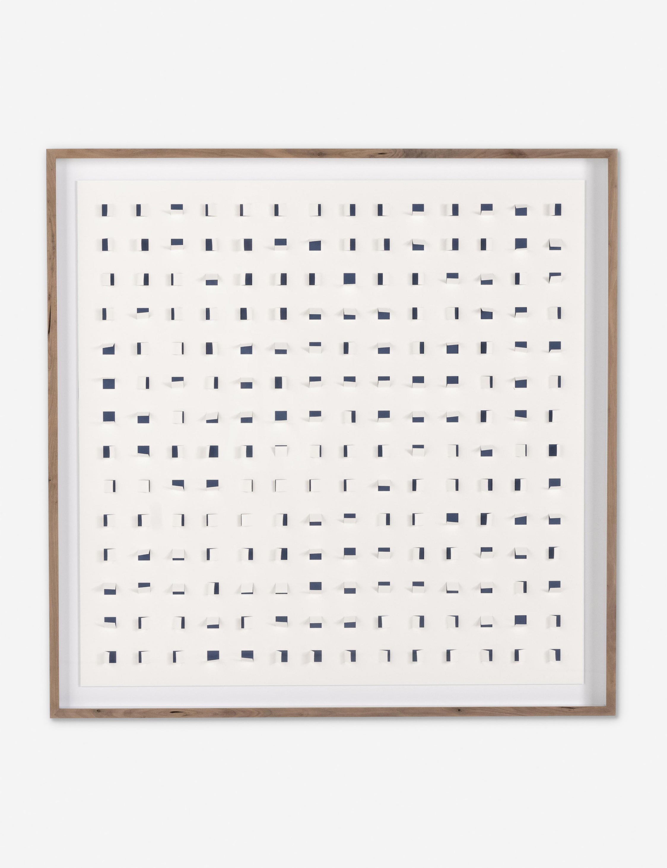 Navy and White Mixed Media Canvas Wall Art 48" x 48"