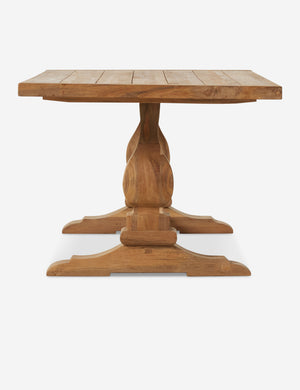 Side view of the Oveido reclaimed teak outdoor dining table.
