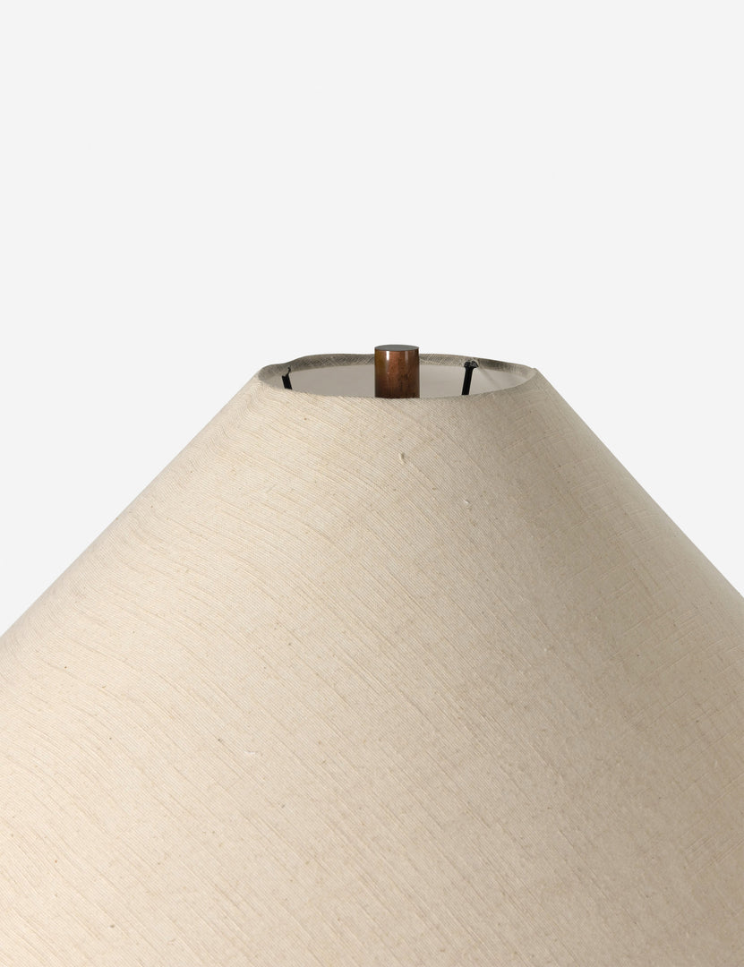 | Shade of the Sevigne modern burnt brass columnar floor lamp.