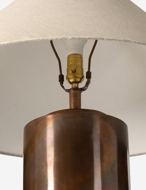 Hardware of the Sevigne modern burnt brass columnar floor lamp.