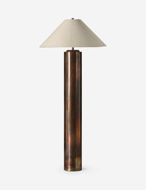 Sevigne modern burnt brass columnar floor lamp.