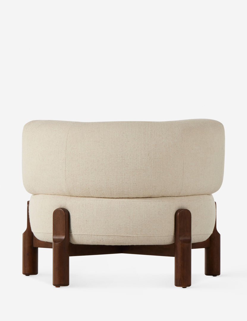 #color::ivory | Rear view of the Furst sculptural upholstered barrel back accent chair in ivory.
