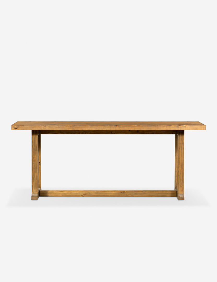 #color::natural | Hayman honey finish solid wood console table.
