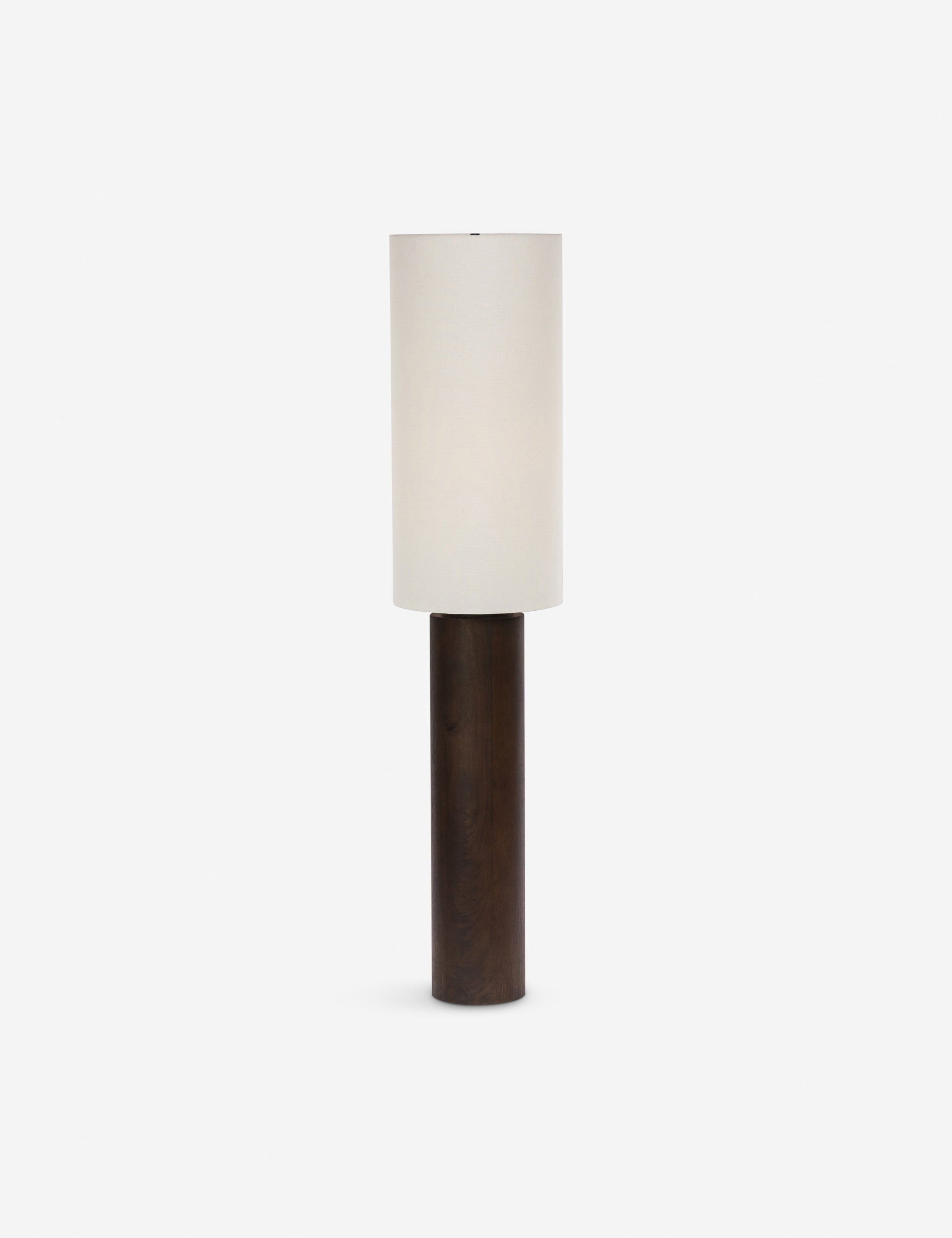 64'' Dark Russet Mango Wood Floor Lamp with Cream Shade