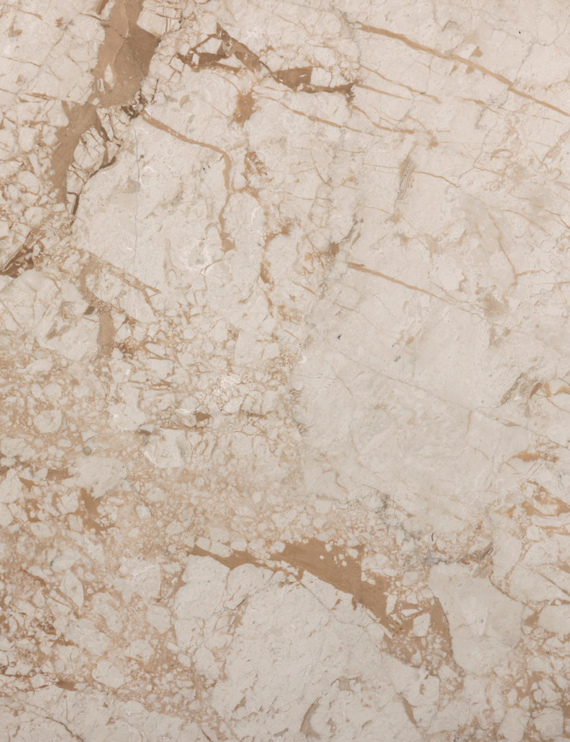 #color::cream-marble | Close up of the stone of the Bellona solid marble side table.