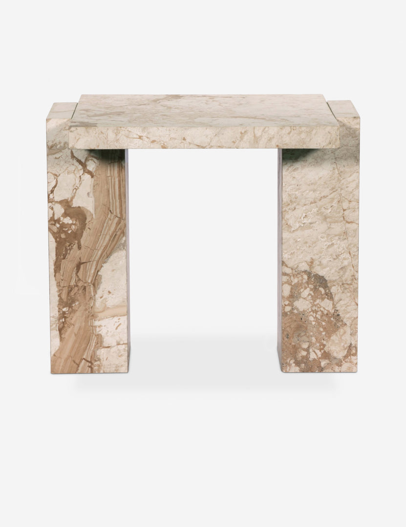 #color::cream-marble | Bellona solid marble side table.