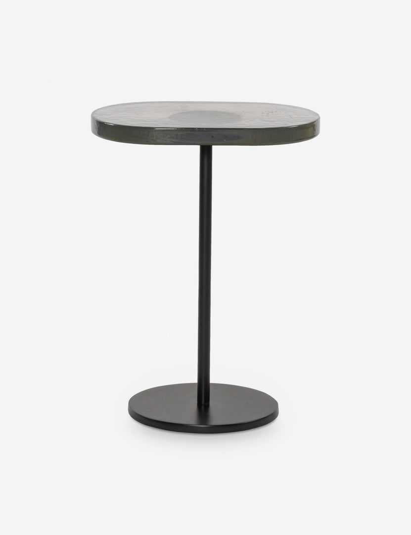 #color::black | Ario slim iron glass top side table.
