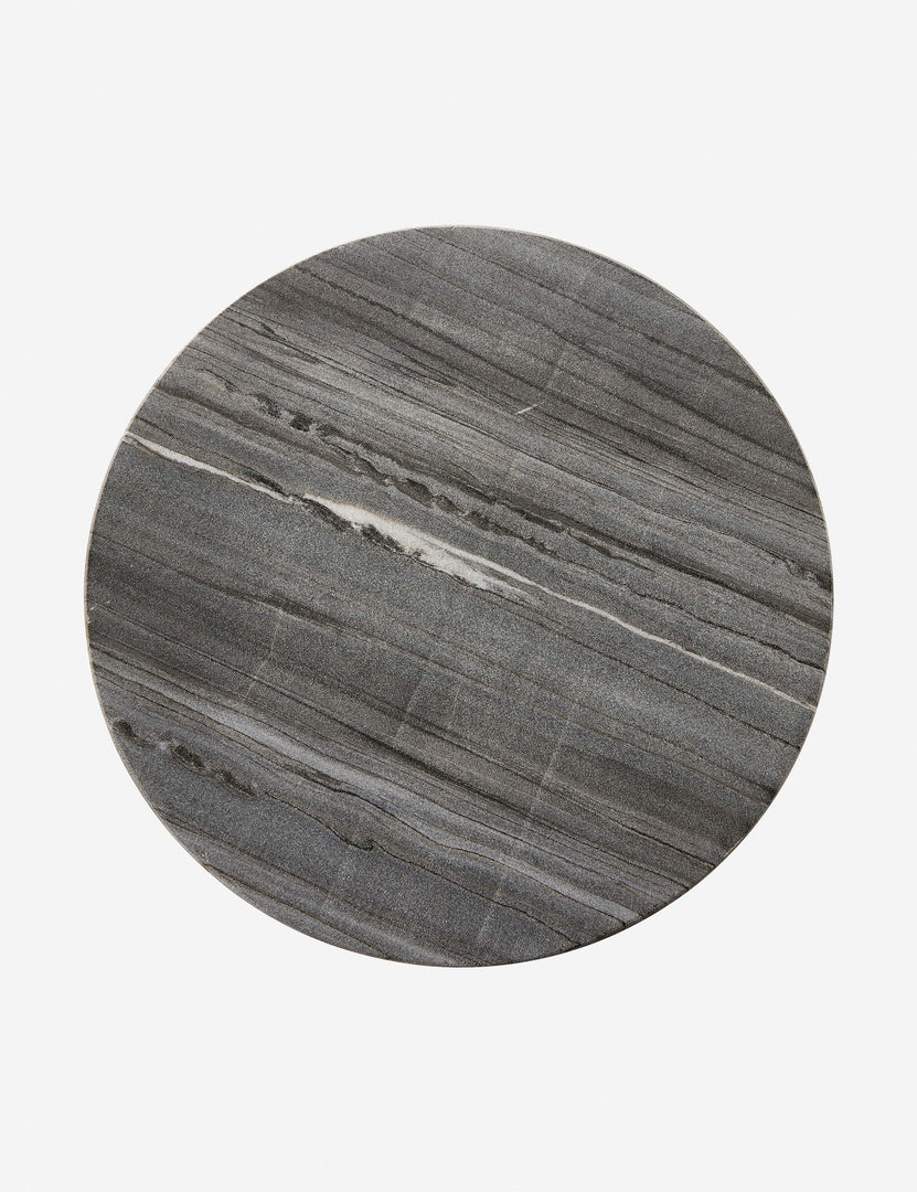 #color::gray-marble | Top of the Fallow round marble side table.