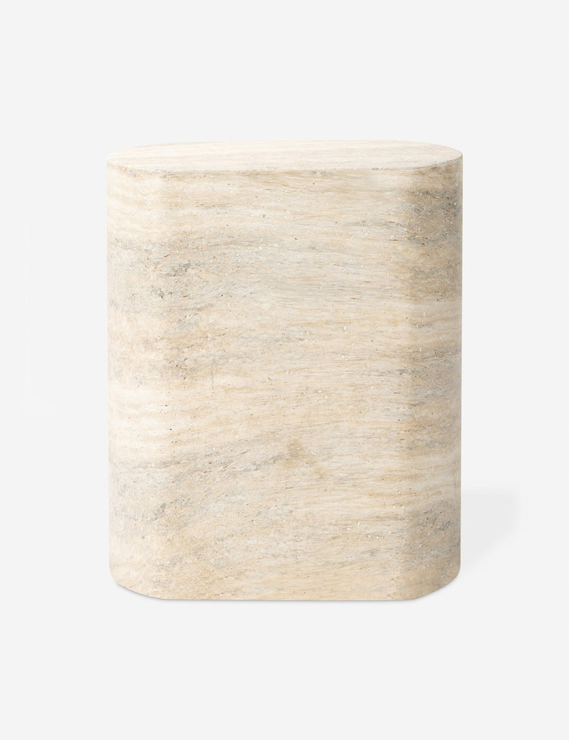 #color::cream | Back of the Kandinsky modern textural cast concrete side table.