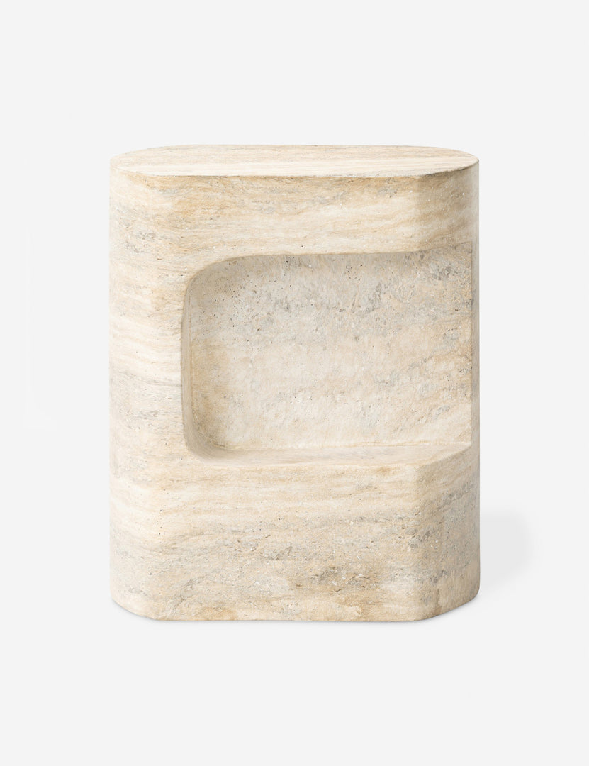 #color::cream | Kandinsky modern textural cast concrete side table.