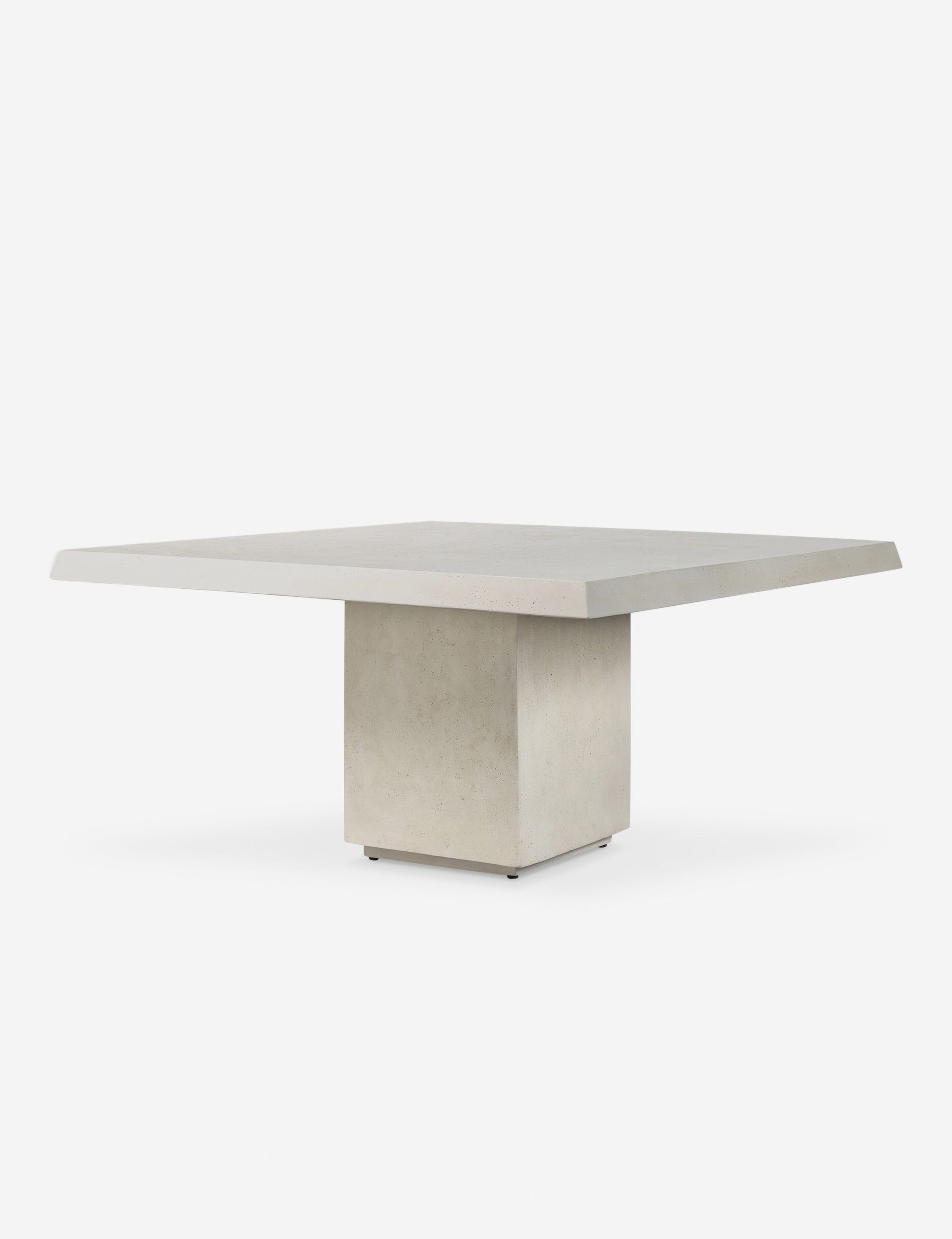 Aged White Concrete Square Outdoor Dining Table