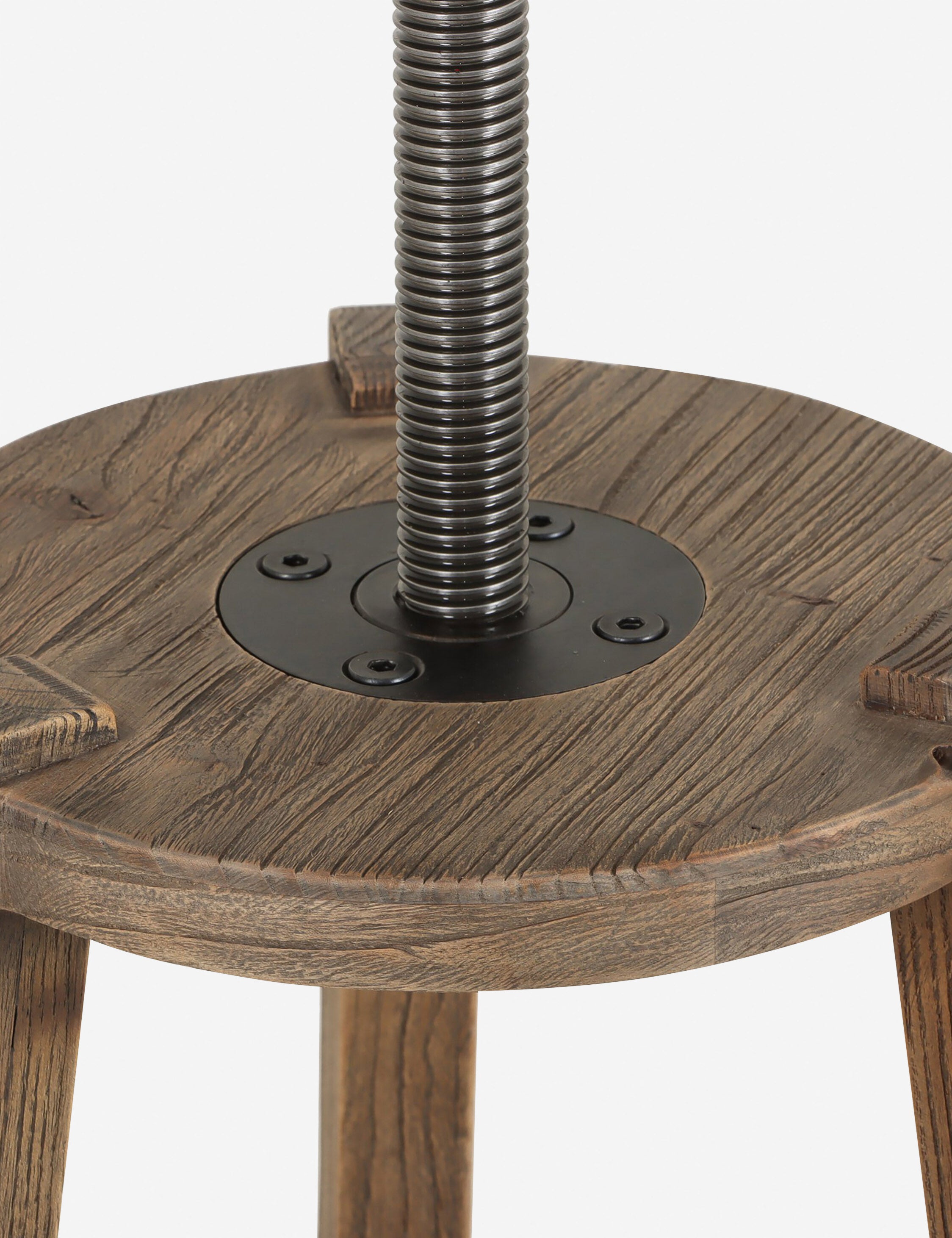 Adjustable Bleached Elm Industrial Pedestal Stand