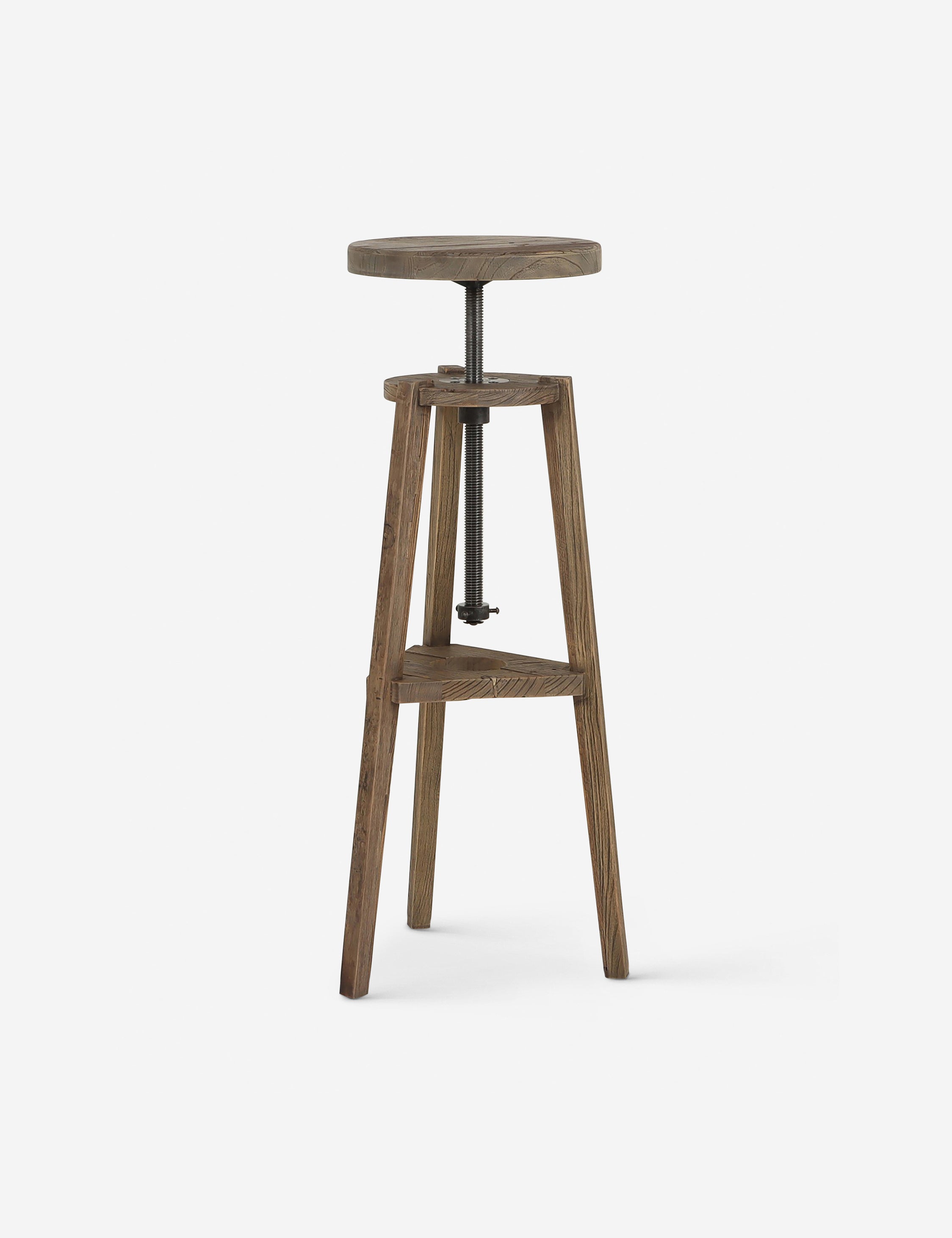 Adjustable Bleached Elm Industrial Pedestal Stand