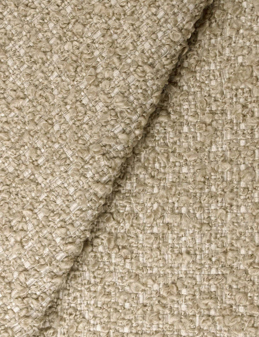 #color::buff-boucle #size::twin #size::full #size::queen #size::king #size::cal-king | Close-up of the buff boucle fabric on the Clementine platform bed
