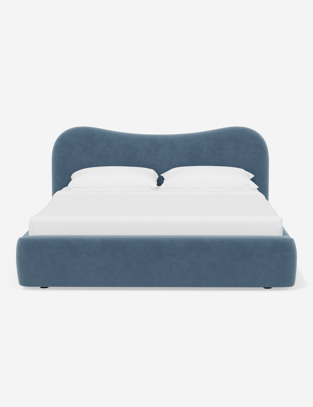 Gladys platform bed in denim vintage velvet
