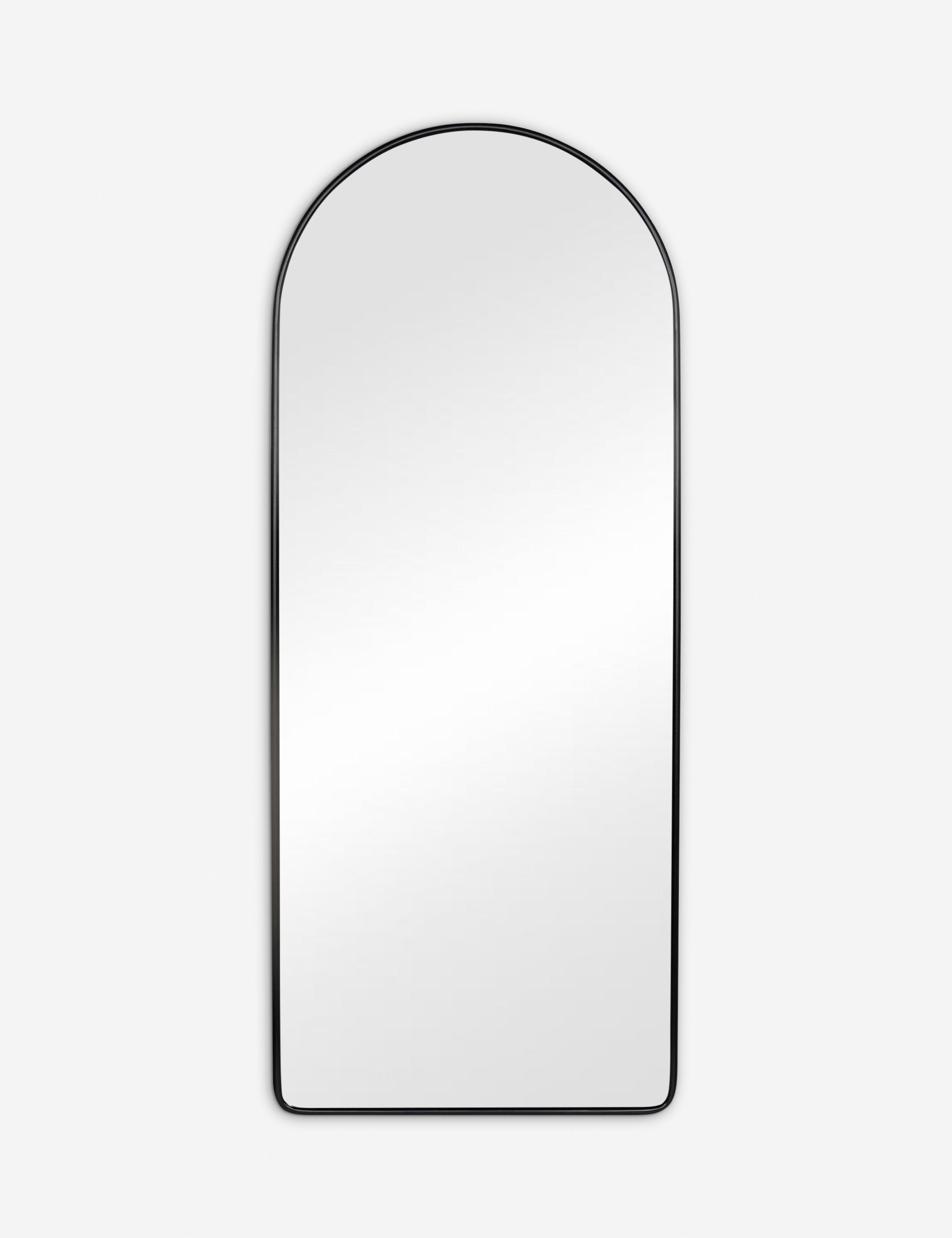 #color::black | Shashenka black arched floor mirror