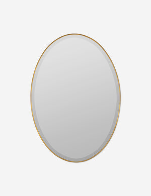 Luke gold oval mirror with a subtle bevel and thin frame
