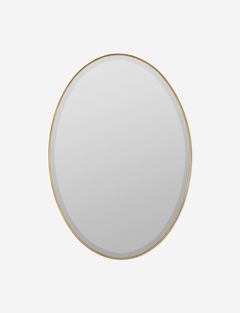 #color::gold | Luke gold oval mirror with a subtle bevel and thin frame