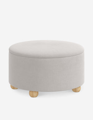 Angled view of the Kamila Mineral Gray Velvet 34-inch ottoman