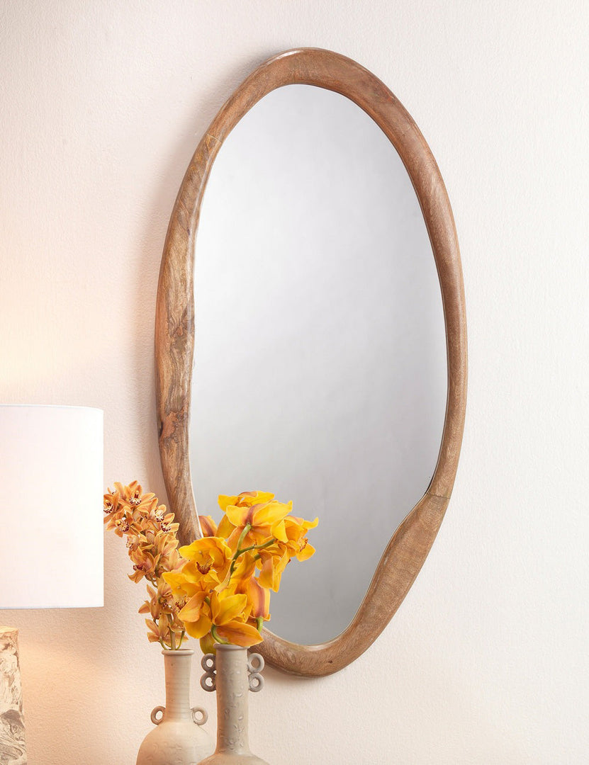 Hidden Hills Wood-Framed Oval Mirror