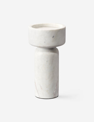 Maris sculptural modern marble pillar candle holder.