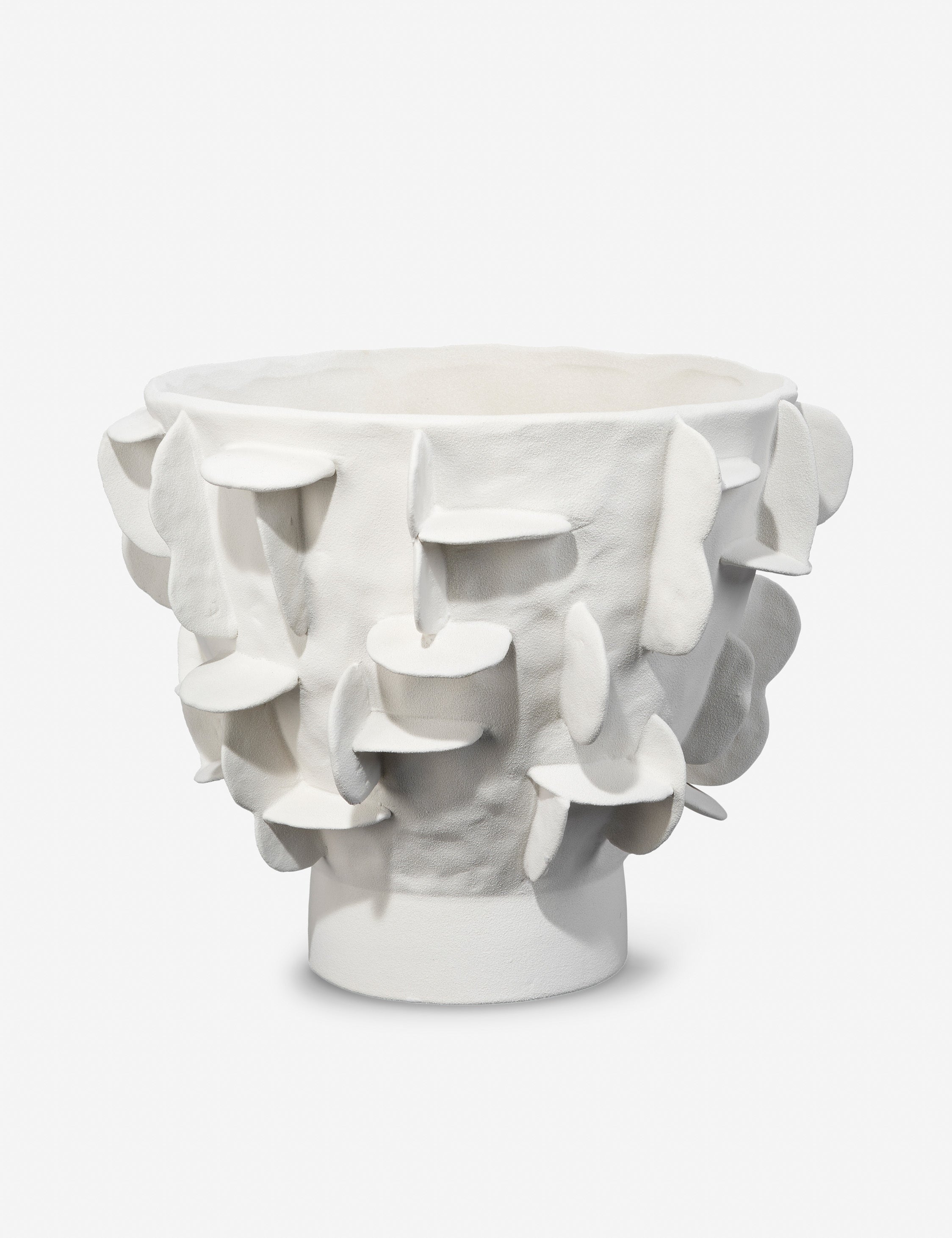 White Textured Ceramic Decorative Table Bowl
