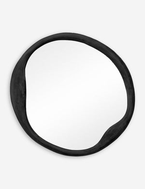 Doreen black organic round mirror