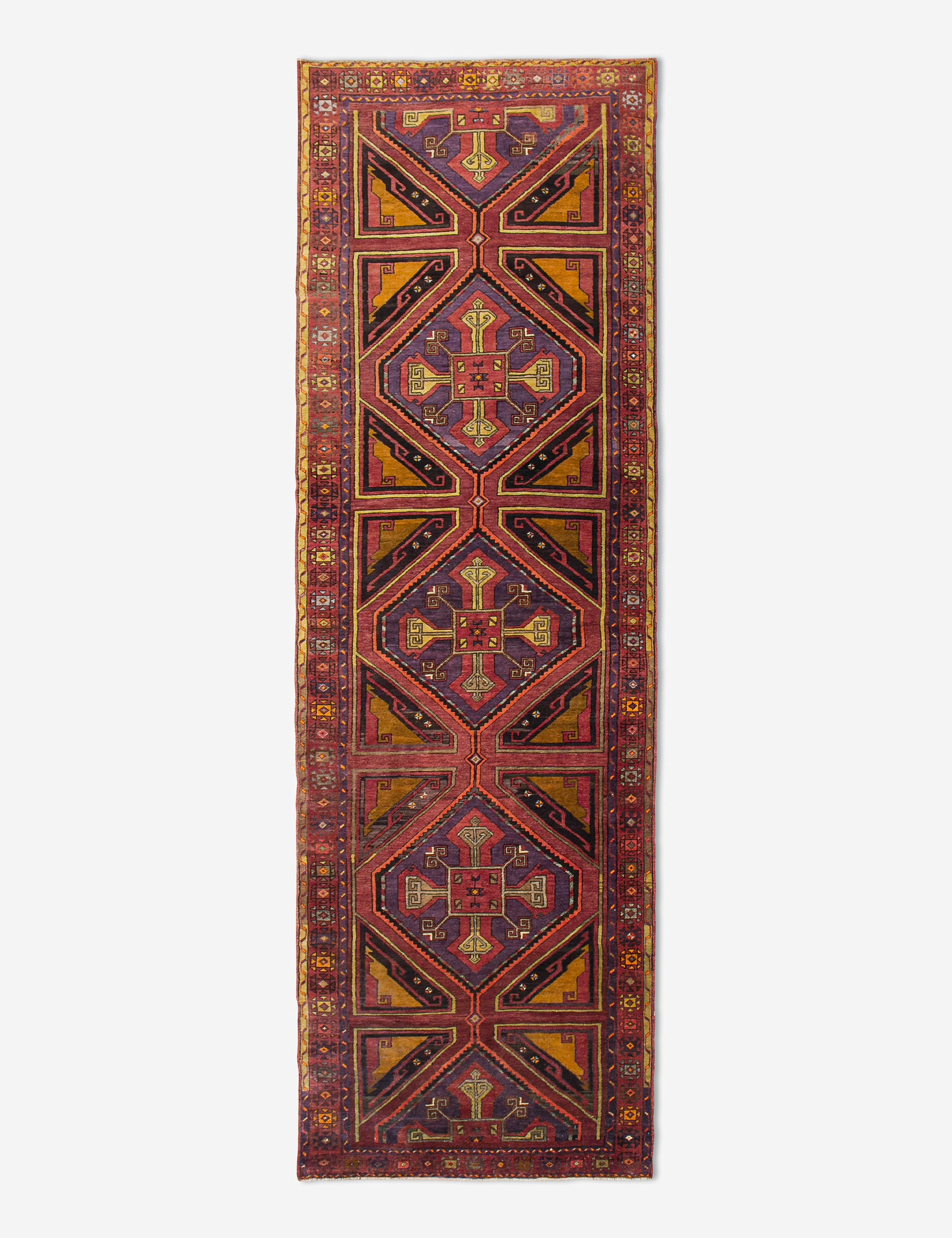 Vintage Turkish Hand-Knotted Wool Runner Rug No. 242, 4' x 14'1"