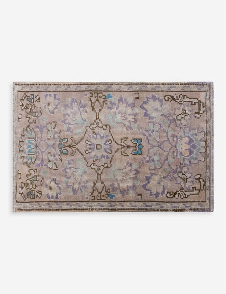 Vintage Turkish Hand-Knotted Wool Mini Rug No. 313, 1'11