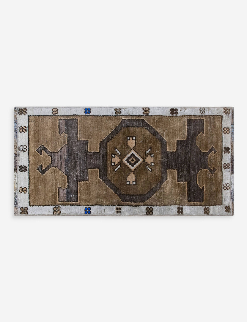 No.21 ヴィンテージラグ　トルコ　マット turkish rug ミニ Vintage Turkish Hand-Knotted Wool Mini Rug No. 319, 1'6