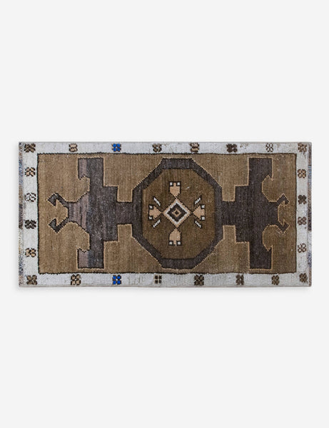 No.21 ヴィンテージラグ　トルコ　マット turkish rug ミニ Vintage Turkish Hand-Knotted Wool Mini Rug No. 319, 1'6