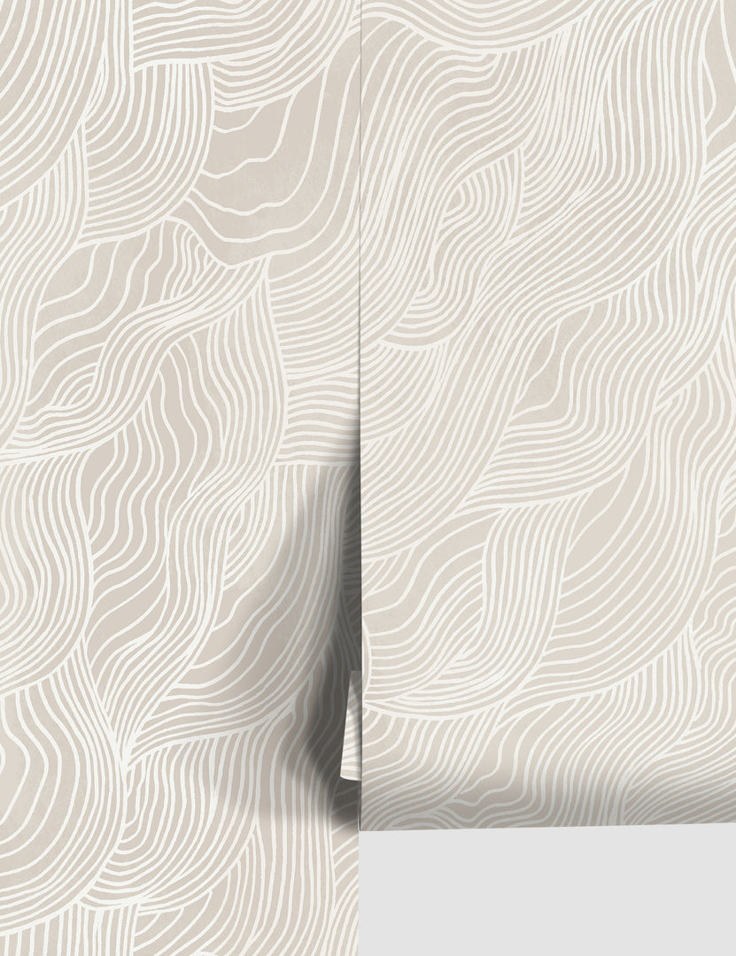 #color::neutral | Alina neutral Wallpaper with smooth ripple pattern