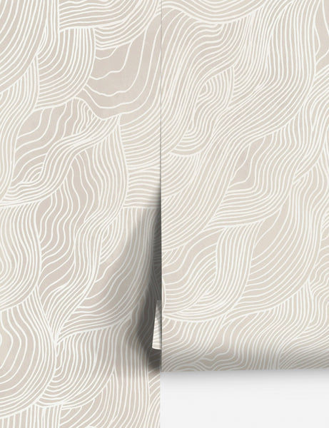 #color::neutral | Alina neutral Wallpaper with smooth ripple pattern