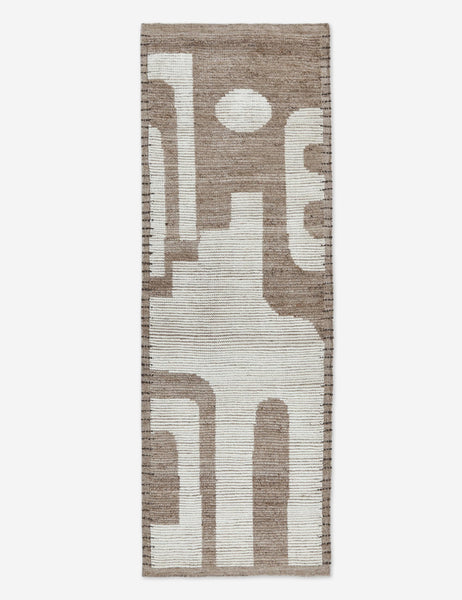 #size::2-6--x-8- | The Abode geometric two-toned kand-knotted floor rug by Élan Byrd in its runner size