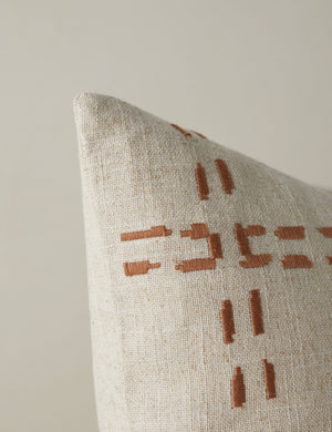 Corner of the Accord Natural Linen Square Pillow by Elan Byrd.