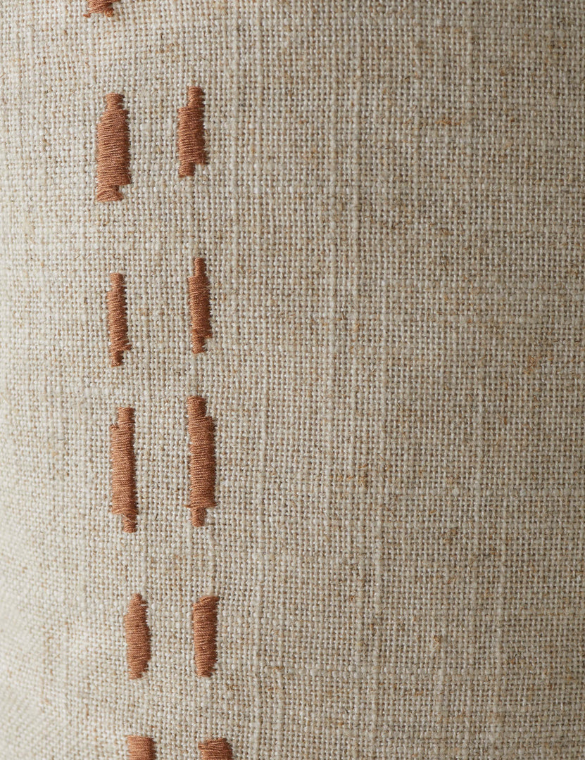 #style::natural-square | Close up of the pattern of the Accord Natural Linen Square Pillow by Elan Byrd.