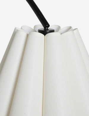 close up of the shade of the Addie modern fluted shade floor lamp