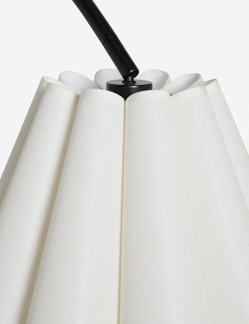 | close up of the shade of the Addie modern fluted shade floor lamp